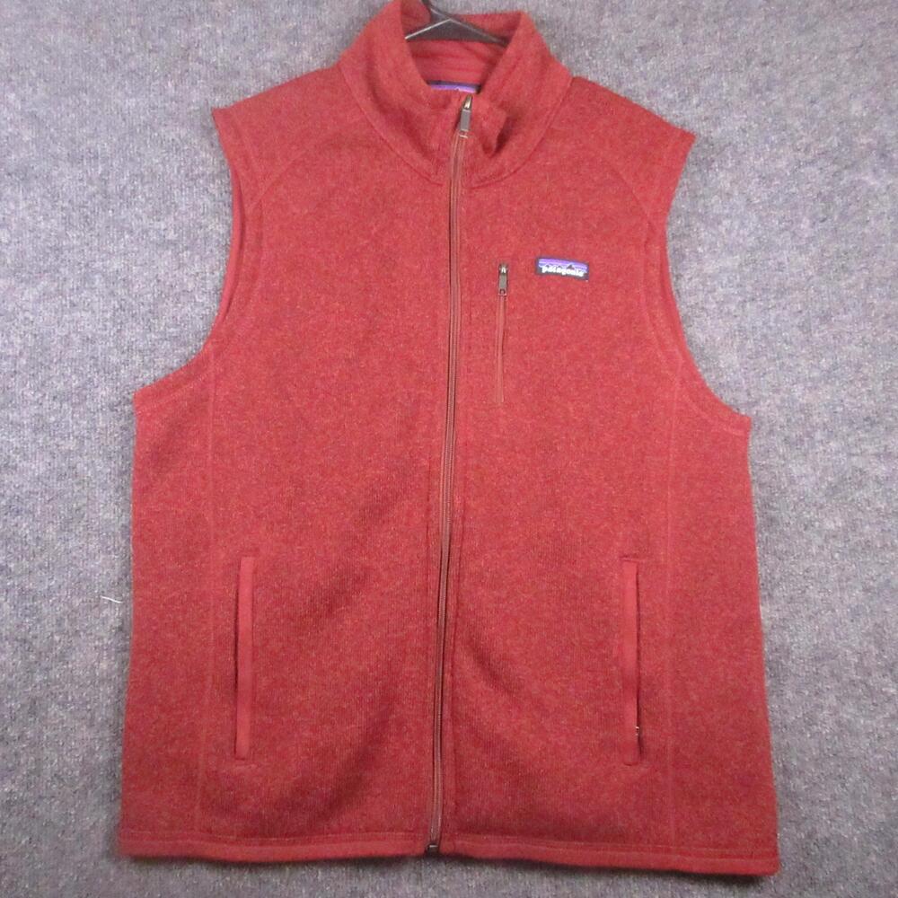 Patagonia Better Sweater Vest Mens Large Red Fleece Full Zip Outdoor Logo